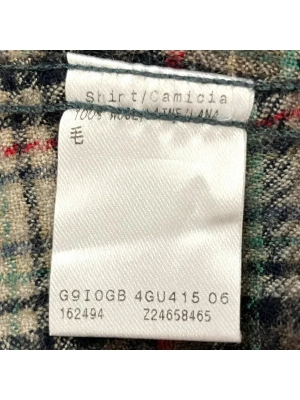 Gucci Plaid Pattern Long Sleeve Wool Flannelette Blouse